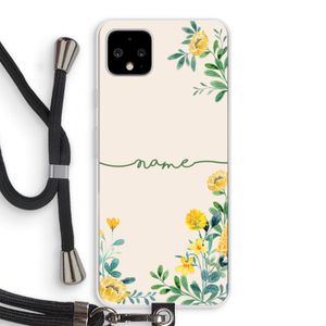 Gele bloemen: Pixel 4 XL Transparant Hoesje met koord