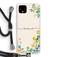 Gele bloemen: Pixel 4 XL Transparant Hoesje met koord