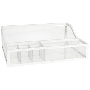 Make-up organizer/opberger 5-vaks 26 x 19 cm van glas