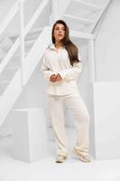 Malelions Seersucker Button-Up Set Dames Gebroken Wit - Maat L - Kleur: Wit | Soccerfanshop Malelions Seersucker Button-Up Set Dames Gebroken Wit - Maat L - Kleur: Wit | Soccerfanshop
