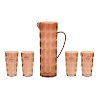 Set kruik en glazen EDM 869702 Gerecycled plastic (5 Onderdelen)