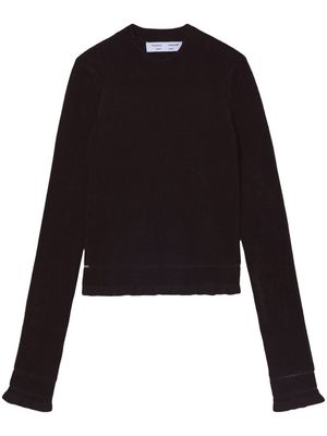 Proenza Schouler White Label pull crop en maille chenille - Noir