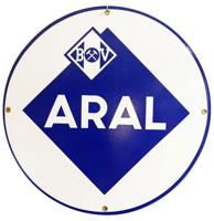 Aral Logo Rond Emaille Bord 30 cm