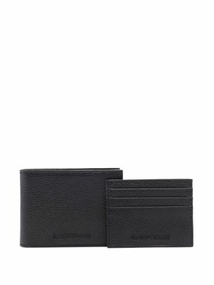 Emporio Armani portefeuille en cuir à logo embossé - Noir