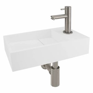 Fonteinset Differnz Rechts 36x18.5x9 cm Solid Surface Mat Wit Differnz