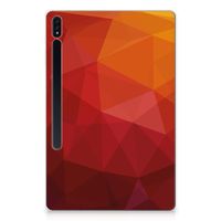 Back Cover voor Samsung Galaxy Tab S7 Plus | S8 Plus Polygon Red - thumbnail