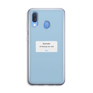 Reminder: Samsung Galaxy A40 Transparant Hoesje