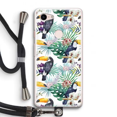 Tukans: Pixel 3 Transparant Hoesje met koord