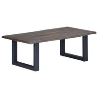 vidaXL Salontafel met natuurlijke randen 115x60x40 cm acaciahout grijs - thumbnail