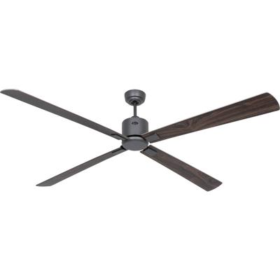 CasaFan ECO NEO III 180-4 BG-NB/KI WiFi Flügel Nussbaum/Kirsche Plafondventilator Basaltgrijs Met afstandsbediening, Timer, Met wintermodus, Bediening via App