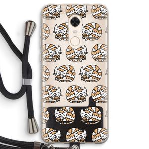 Slapende poes: Xiaomi Redmi 5 Transparant Hoesje met koord