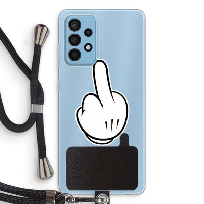 Middle finger white: Samsung Galaxy A52 Transparant Hoesje met koord