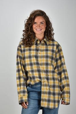 Haikure blouse Nelson Check HEU06054TF127CV462 beige