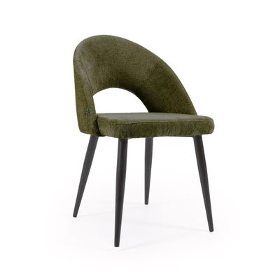 Kave Home Mael eetkamerstoel chenille Groen