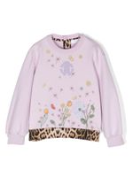 Roberto Cavalli Junior sweat en coton à fleurs - Violet - thumbnail