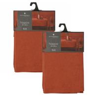 Atmosphera Tafelkleed - 2x - terracotta - katoen - 240 x 140 cm - rechthoek - tafellaken