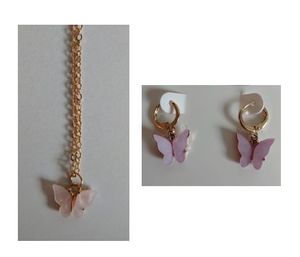 Jewels Ketting oorbel vlinder (1 Set)