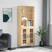 Hoge kast 69,5x34x180 cm bewerkt hout sonoma eikenkleurig