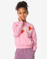HEMA Kindertrui sweatstof hartjes roze (roze)