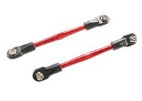 Turnbuckles, aluminum (red-anodized), toe links, 59mm (2) (assembled with rod ends & hollow balls) (fits rustler) - thumbnail