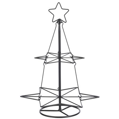Metalen decoratie kerstboom zwart 40 cm kerstballen standaard/rekje