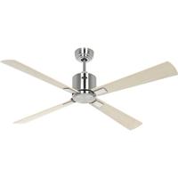 CasaFan ECO NEO III 132 BN-AH/BU WiFi Flügel Ahorn/Buche Plafondventilator 27 W (Ø x h) 132 cm x 360 mm Chroom (geborsteld) Met afstandsbediening, Timer, Met