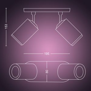 Philips Dubbele spot Hue Fugato - White and color wit 915005761301