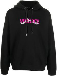 Versace hoodie à logo brodé - Noir