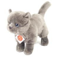 Hermann Teddy Knuffeldier Kartuizer kat/poes - pluche - 20 cm - grijs