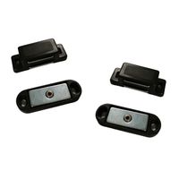 2x stuks magneetsnapper / magneetsnappers met metalen sluitplaat bruin 4,7 x 1,4 x 1,6 cm - thumbnail