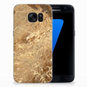 Samsung Galaxy S7 TPU Siliconen Hoesje Marmer Creme