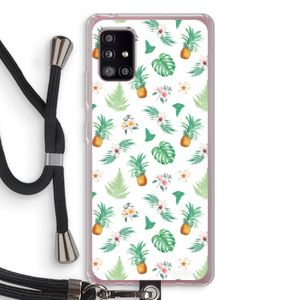 Ananas bladeren: Samsung Galaxy A51 5G Transparant Hoesje met koord