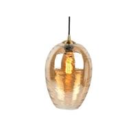 Leitmotiv - Pendant lamp Glamour Cone glass amber brown