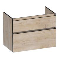 Brauer Delight Edge - Onderkast - 80 cm - met 2 Softclose Lades Greeploos en 1 Sifon Uitsparing - Forest Wheat