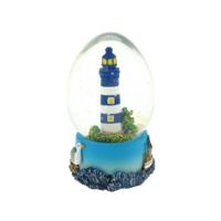 Schudbal ovaal vuurtoren blauw 7cm Schudbal ovaal vuurtoren blauw 7cm
