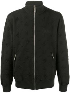 John Richmond veste bomber à motif monogrammé embossé - Noir