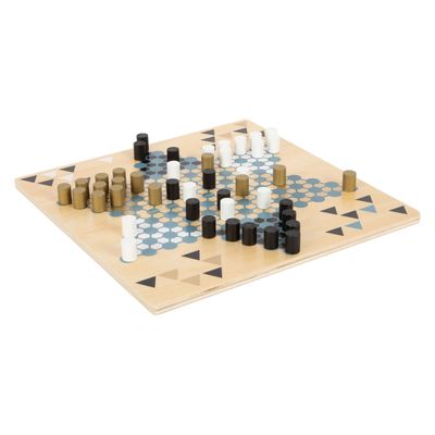Small Foot barricade en halma houten bordspel 2in1