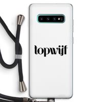 Topwijf Wit: Samsung Galaxy S10 Plus Transparant Hoesje met koord