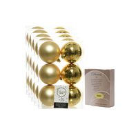 48x Kunststof kerstballen glanzend/mat goud 8 cm kerstboom versiering/decoratie met haakjes - Kerstbal