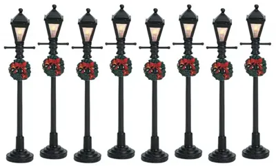 Lemax gas lantern street lamp s/8 verlichte straatlantaarn 2006