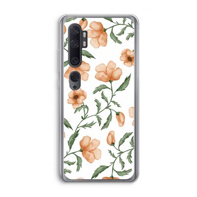 Peachy flowers: Xiaomi Mi Note 10 Transparant Hoesje