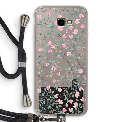 Sierlijke bloemen: Samsung Galaxy J4 Plus Transparant Hoesje met koord