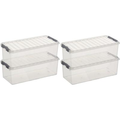 Sunware q-line opberg box/opbergdoos - 6x - 9.5 liter - 48 x 19 x 15 cm - kunststof