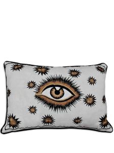 Les-Ottomans coussin à motif oeil brodé - Gris