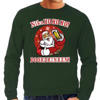 Foute Kersttrui/sweater - groen - Niks ho ho ho doordrinken - bier - voor heren Foute Kersttrui/sweater - groen - Niks ho ho ho doordrinken - bier - voor heren