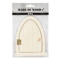 Creativ Company Houten miniatuur deur met scharnieren, 13x10cm