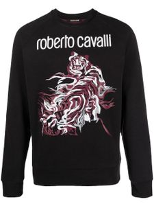 Roberto Cavalli sweat imprimé à col rond - Noir