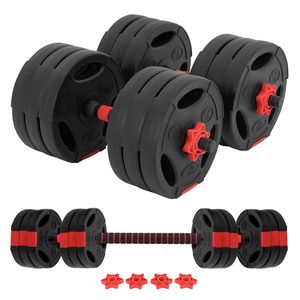 Halterstang en dumbbell set 2 in 1 30 kg gemaakt van PVC en rubber