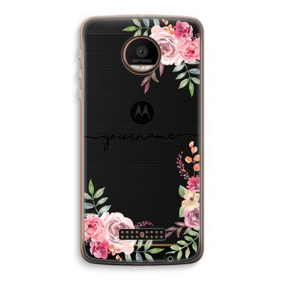 Rozen: Motorola Moto Z Force Transparant Hoesje