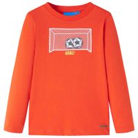 Kindershirt met lange mouwen voetbaldoelprint 116 feloranje